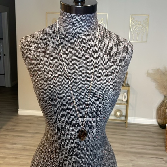 Smoky Quarts Long Necklace with Pendant - Picture 3 of 4